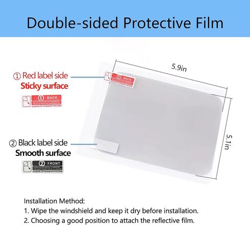 Hud Reflective Film, Windshield Film for Heads Up Display Head-Up Display Windscreen Film, Mobile Phone Projection Reflective Film, Protective Screen Windshield Film - 5.9x5.1 inch, 2 Pack in Saudi Arabia