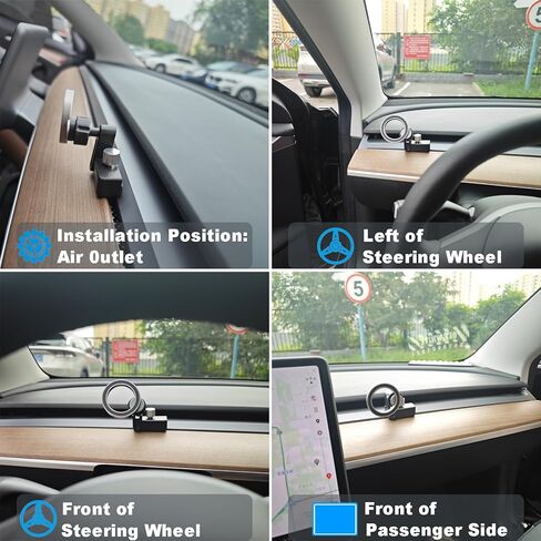 حامل هاتف Enovorld Tesla موديل 2023-2021 Tesla Model 3/Y [إصدار مغناطيسي]، ملحقات Tesla Model 3/Y 2023، ملحقات حامل السيارة MagSafe قابلة للتعديل تناسب جميع الهواتف in Kuwait