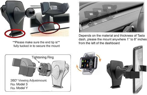 LycoGear Custom Fit Tesla 3/Y Smartphone Holder Air Vent Mount for All iPhone 14 15 Max Pro Plus Ultra Series/Galaxy S23 S24 & Other Android Phone for Model III & Y (2016-2024) in Saudi Arabia