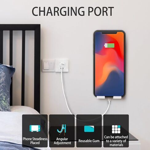 FutuxyTech 【قابل للغسل وإعادة الاستخدام والتعديل】 بديل لحامل الهاتف Airstick مرآة جبل TikTok مهد زجاجي حامل هاتف حامل هاتف دش (أسود) in Kuwait