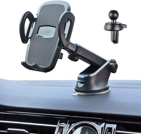 حامل هاتف السيارة من بانسيكو، حامل عالمي للهاتف الخلوي للوحة قيادة السيارة، الزجاج الأمامي التلقائي، فتحة تهوية مكيف الهواء في السيارة، مع ذراع طويل قابل للتعديل وكوب شفط قوي in Kuwait