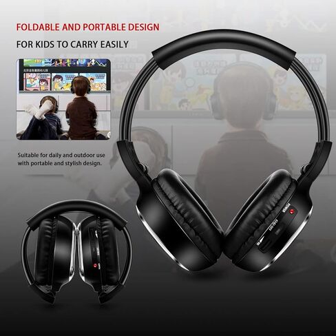 سماعات AYVVPII IR للسيارة DVD، سماعات رأس السيارة اللاسلكية، سماعة رأس الأشعة تحت الحمراء العالمية 2 قناة لنظام الترفيه في السيارات قطعتين in Kuwait