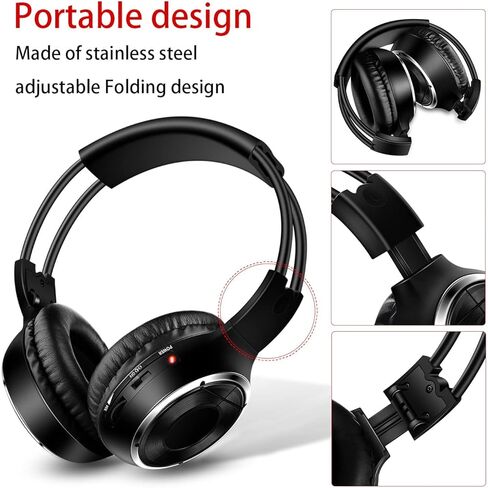 سماعات AYVVPII IR للسيارة DVD، سماعات رأس السيارة اللاسلكية، سماعة رأس الأشعة تحت الحمراء العالمية 2 قناة لنظام الترفيه في السيارات قطعتين in Kuwait