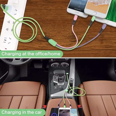 كيبل شحن متعدد 5 امبير 3 في 1 متعدد USB فائق السرعة مع الجوال/USB-C/Micro-USB للهواتف الخلوية/IP/سامسونج جالكسي/بي اس/ال جي/جوجل بكسل/هواوي/التابلت والمزيد [عبوتان/3 قدم] in Kuwait