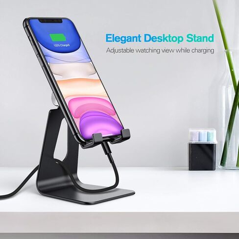 اوريبوكس حامل هاتف خلوي، حامل هاتف قابل للتعديل للمكتب، حامل مكتب صلب من الالومنيوم، متوافق مع ايفون 12/11 برو ماكس اكس اس ماكس اكس ار اكس 8 7 6 اس بلس اس اي 2020 12 ميني، سامسونج جالكسي in Kuwait