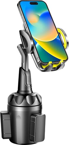 TOPGO Cup Holder Phone Mount, Cup Phone Holder for Car [Secure & Stable] Cup Holder Phone Holder Cell Phone Automobile Cradle for iPhone 13 and More Smart Phone -Black in Kuwait