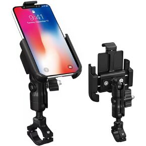 GUB حامل هاتف معدني للدراجات النارية يدور 360 درجة من سبائك الألومنيوم بالكامل، حامل هاتف خلوي للدراجة بمقود عالمي مناسب لهاتف iPhone 11 12 Pro Max Note20 و4.7 بوصة - 6.8 بوصة in Kuwait