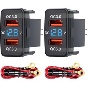 طقم شاحن USB مزدوج 12 فولت بمنفذ USB QC3.0، يتميز بمقياس فولتميتر مدمج للمراقبة في الوقت الحقيقي، متوافق مع Toyota FJ Cruiser، Tacoma، Highlander، والمزيد in Saudi Arabia