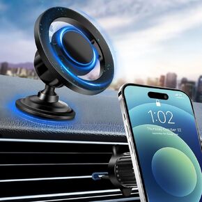 Mungudes يناسب حامل السيارة MagSafe، 【أقوى مغناطيس، حامل هاتف مغناطيسي للسيارة، لوحة القيادة فائقة الثبات وفتحة تهوية هوائية لتثبيت هاتف السيارة مناسب لهاتف iPhone 15 14 13 12 Pro Max Plus Mini MagSafe in Kuwait