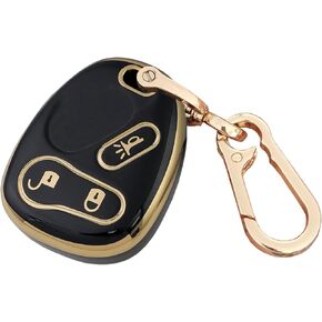 QIXIUBIA لغطاء مفتاح Landrover Key Fob بدون مفتاح ذكي عن بعد مع سلسلة مفاتيح تناسب Land Rover Range Rover Sport LR3 Discovery (لLandrover-A-Black)