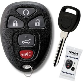 استبدال KeylessPros 6 أزرار للدخول عن بعد بدون مفتاح مع مفتاح الإشعال، متوافق مع Chevy Suburban Tahoe Traverse، Cadillac Escalade، GMC Yukon، OUC60270، OUC60221