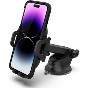 Arteck Car Mount، حامل عالمي للهاتف المحمول في السيارة يدور 360 درجة للزجاج الأمامي التلقائي ولوحة القيادة، للهواتف المحمولة Apple iPhone 15، 15 Pro، 14، 14 Pro، 13، 12، 11، SE، هاتف Android الخلوي، GPS in Kuwait