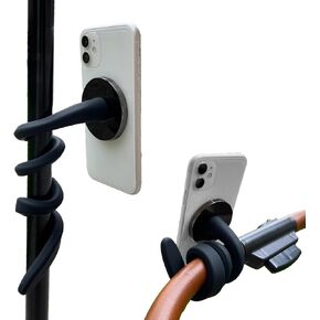 حامل هاتف لعربة الأطفال مغناطيسي لجميع الهواتف من WLPREOE - ملائم بشكل ثابت وآمن على المقود - حامل تثبيت للهاتف مع ذراع مرن غير قابل للانزلاق - أيضًا لجهاز المشي وسيارة الجولف - بيد واحدة باستخدام الهاتف in Kuwait