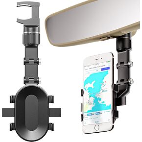 Rear View Mirror Phone Holder, 2023 Rotatable and Retractable Car Phone Holder, Universal Car Phone Holder Mount, Cell Phone Holder Car Fit for iPhone 11 12 13 14 Pro Max Samsung All Phone SXhyfMPH1.1 in Kuwait