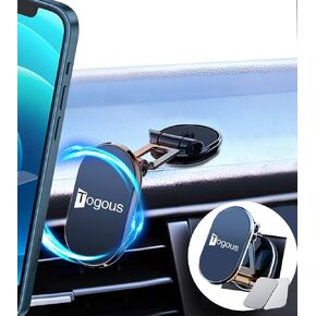 حامل هاتف مغناطيسي للسيارة [8 مغناطيسات قوية] حامل هاتف مغناطيسي قابل للطي مصنوع من سبيكة معدنية، دوران مزدوج 360 درجة، حامل هاتف مغناطيسي عالمي متوافق مع جميع هواتف iPhone in Kuwait