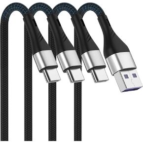 3Pack Type C Charger Fast Charging 10ft,Extra Long USB A to USB-C 10foot Nylon Braided Rapid Cord Compatible with Samsung Galaxy A10/A20/A51/S20/S10/S9/S8 Plus/Note 9/8,LG V50 V40 G8 G7 in Saudi Arabia