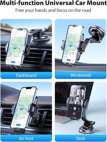حامل هاتف السيارة العالمي VICSEED [حماية نهائية من السيليكون] حامل هاتف طويل الذراع لتركيب الهاتف على لوحة القيادة والزجاج الأمامي للسيارة بدون استخدام اليدين وحامل الهاتف الخلوي متوافق مع جميع الهواتف in Kuwait