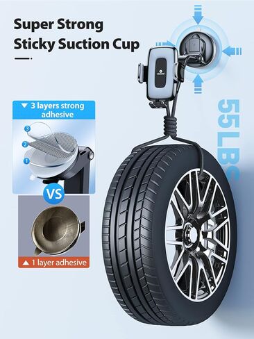 حامل هاتف السيارة العالمي VICSEED [حماية نهائية من السيليكون] حامل هاتف طويل الذراع لتركيب الهاتف على لوحة القيادة والزجاج الأمامي للسيارة بدون استخدام اليدين وحامل الهاتف الخلوي متوافق مع جميع الهواتف in Kuwait