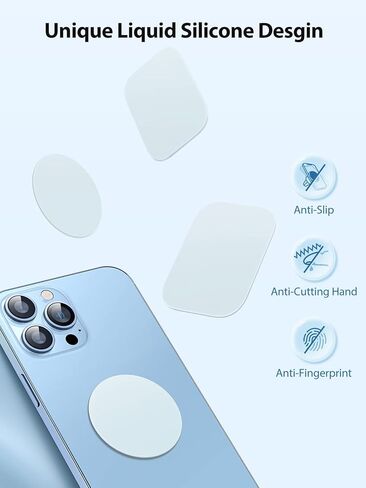 لوحة معدنية عالمية من VICSEED للهاتف المغناطيسي للسيارة [سطح السيليكون السائل] 4 قطع لوحة معدنية للهاتف لحامل الهاتف المغناطيسي للسيارة [لاصق 3M] يناسب جميع حامل السيارة المغناطيسي، 2 مستطيل و2 مستدير in Kuwait