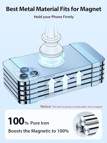 لوحة معدنية عالمية من VICSEED للهاتف المغناطيسي للسيارة [سطح السيليكون السائل] 4 قطع لوحة معدنية للهاتف لحامل الهاتف المغناطيسي للسيارة [لاصق 3M] يناسب جميع حامل السيارة المغناطيسي، 2 مستطيل و2 مستدير in Kuwait