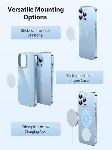 لوحة معدنية عالمية من VICSEED للهاتف المغناطيسي للسيارة [سطح السيليكون السائل] 4 قطع لوحة معدنية للهاتف لحامل الهاتف المغناطيسي للسيارة [لاصق 3M] يناسب جميع حامل السيارة المغناطيسي، 2 مستطيل و2 مستدير in Kuwait