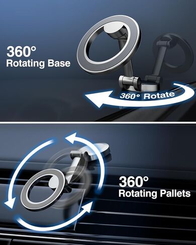 PonJel Fits MagSafe Car Mount, 20 Strong Magnets - Magnetic Car Phone Holder, Hands Free Folding Car Holder Mount for iPhone 14 13 12 Pro Max Plus All Phones Magsafe Case in Kuwait