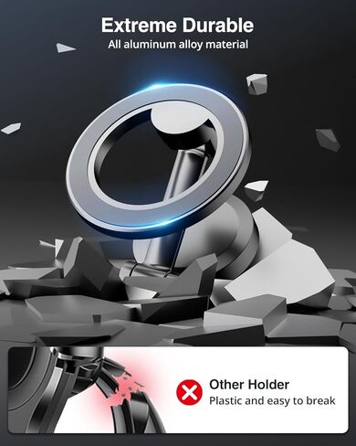 PonJel Fits MagSafe Car Mount, 20 Strong Magnets - Magnetic Car Phone Holder, Hands Free Folding Car Holder Mount for iPhone 14 13 12 Pro Max Plus All Phones Magsafe Case in Kuwait