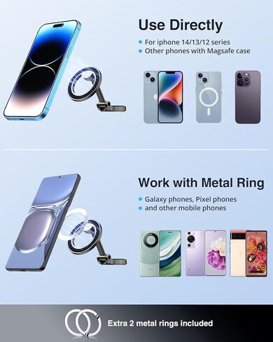 PonJel Fits MagSafe Car Mount, 20 Strong Magnets - Magnetic Car Phone Holder, Hands Free Folding Car Holder Mount for iPhone 14 13 12 Pro Max Plus All Phones Magsafe Case in Kuwait