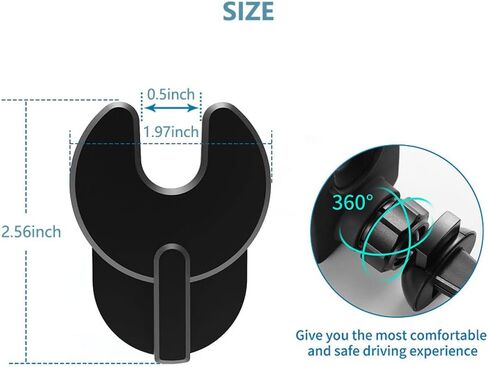 VOVIGGOL حامل هاتف بفتحة تهوية للهواء للتركيب على المقبس، ثبات قوي، دوران 360 درجة، فتحة تهوية من السيليكون لتثبيت الهاتف في السيارة، حامل سيارة متوافق مع iPhone Samgsung وجميع الهواتف الذكية in Kuwait