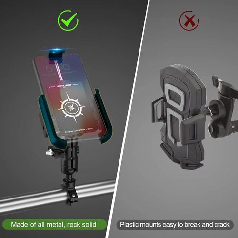 GUB حامل هاتف معدني للدراجات النارية يدور 360 درجة من سبائك الألومنيوم بالكامل، حامل هاتف خلوي للدراجة بمقود عالمي مناسب لهاتف iPhone 11 12 Pro Max Note20 و4.7 بوصة - 6.8 بوصة in Kuwait