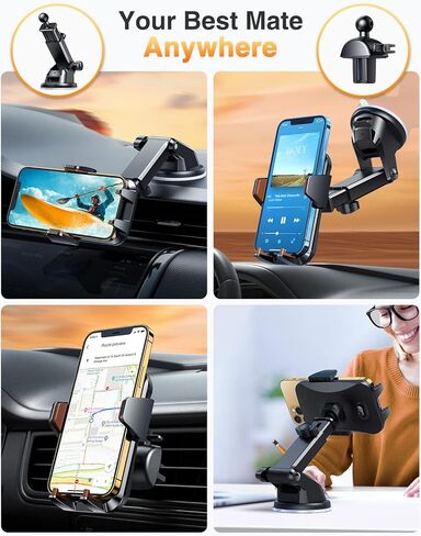 VANMASS【60+LBS Strongest Suction & Military-Grade 2023 Ultimate Car Cell Phone Holder Mount【Patent & Safety Certs】 Truck Stand for Dash Windshield Vent for iPhone 15 Pro Max 14 Samsung, Bronze in Kuwait