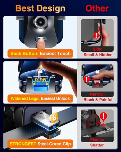 VANMASS【60+LBS Strongest Suction & Military-Grade 2023 Ultimate Car Cell Phone Holder Mount【Patent & Safety Certs】 Truck Stand for Dash Windshield Vent for iPhone 15 Pro Max 14 Samsung, Bronze in Kuwait