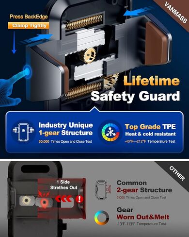 VANMASS【60+LBS Strongest Suction & Military-Grade 2023 Ultimate Car Cell Phone Holder Mount【Patent & Safety Certs】 Truck Stand for Dash Windshield Vent for iPhone 15 Pro Max 14 Samsung, Bronze in Kuwait