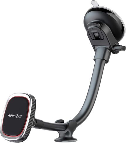 حامل هاتف السيارة المغناطيسي 7 بوصة، لوحة القيادة على الزجاج الأمامي للسيارة، حامل الهاتف على شكل عنق الإوزة مع مغناطيس N52 متعددة، مصممة لسلسلة آيفون 12، متوافق مع معظم الهواتف الذكية. in Kuwait