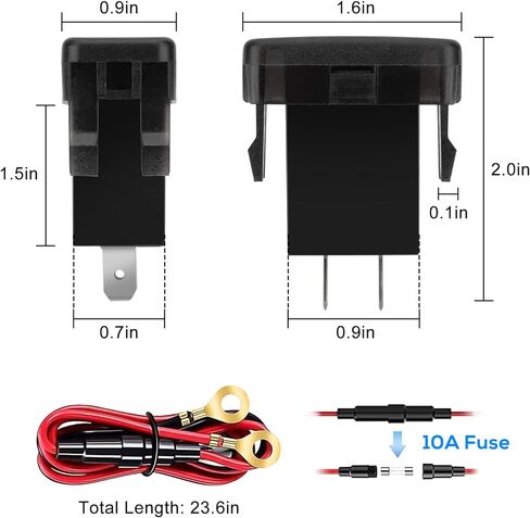 طقم شاحن USB مزدوج 12 فولت بمنفذ USB QC3.0، يتميز بمقياس فولتميتر مدمج للمراقبة في الوقت الحقيقي، متوافق مع Toyota FJ Cruiser، Tacoma، Highlander، والمزيد in Saudi Arabia