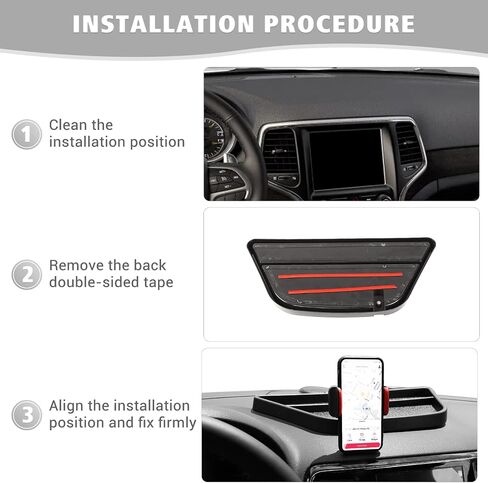 Jimen for Grand Cherokee Phone Holder, Center Console Dash Tray Cell Phone Mount Compatible with Jeep Grand Cherokee 2011-2020 in Saudi Arabia