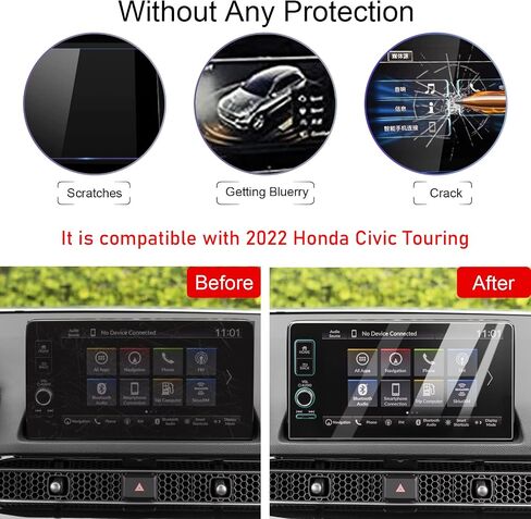 TTCR-II Screen Protector Honda Civic 2022-2024, For 2023 Accord EX LX and 2023-2024 CRV EX Touchscreen Protector 7 In, For 2023-2024 HRV LX Sport Screen Protector Pilot LX Touring in Kuwait