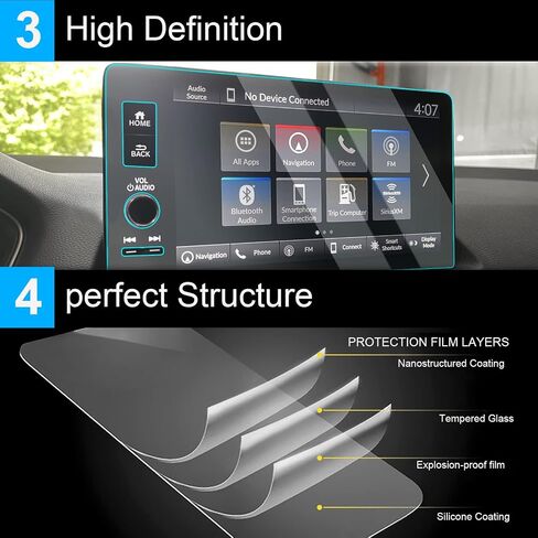TTCR-II Screen Protector Honda Civic 2022-2024, For 2023 Accord EX LX and 2023-2024 CRV EX Touchscreen Protector 7 In, For 2023-2024 HRV LX Sport Screen Protector Pilot LX Touring in Kuwait