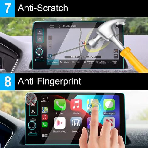 TTCR-II Screen Protector Honda Civic 2022-2024, For 2023 Accord EX LX and 2023-2024 CRV EX Touchscreen Protector 7 In, For 2023-2024 HRV LX Sport Screen Protector Pilot LX Touring in Kuwait