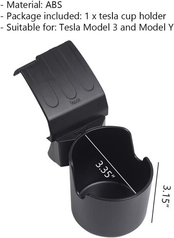 A.B Crew حامل كأس السيارة القابل للفصل لطراز تسلا 3 موديل Y لوحة القيادة اليسرى حامل هاتف لوحة القيادة للسيارة حامل كوب الماء لسيارة تسلا حامل الهاتف الخليوي لتيسلا in Kuwait