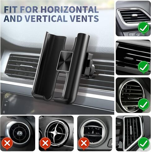 حامل هاتف سيارة عالمي، حامل هاتف منفذ هواء للسيارة، حامل تثبيت للهاتف الخلوي للسيارة مع مشبك قابل للتعديل متوافق مع سلسلة آيفون 14 / آيفون 13 / جالاكسي / سلسلة إل جي وجميع الهواتف 4.5-6.7 بوصة in Kuwait