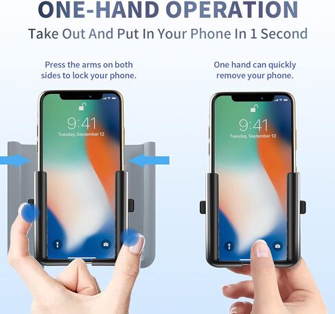 حامل هاتف سيارة عالمي، حامل هاتف منفذ هواء للسيارة، حامل تثبيت للهاتف الخلوي للسيارة مع مشبك قابل للتعديل متوافق مع سلسلة آيفون 14 / آيفون 13 / جالاكسي / سلسلة إل جي وجميع الهواتف 4.5-6.7 بوصة in Kuwait