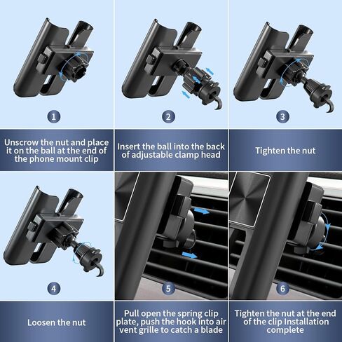حامل هاتف سيارة عالمي، حامل هاتف منفذ هواء للسيارة، حامل تثبيت للهاتف الخلوي للسيارة مع مشبك قابل للتعديل متوافق مع سلسلة آيفون 14 / آيفون 13 / جالاكسي / سلسلة إل جي وجميع الهواتف 4.5-6.7 بوصة in Kuwait