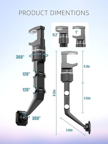 Rear View Mirror Phone Holder, 2023 Rotatable and Retractable Car Phone Holder, Universal Car Phone Holder Mount, Cell Phone Holder Car Fit for iPhone 11 12 13 14 Pro Max Samsung All Phone (Fashion) in Kuwait