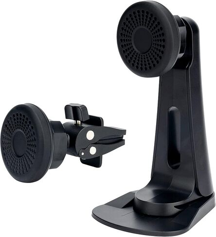 حامل موبايل مغناطيسي للسيارة 3 في 1 متعدد الاستخدامات للوحة عدادات السيارة وفتحة التهوية وسطح المكتب والحامل الثلاثي، متوافق مع ايفون والهواتف الذكية الاخرى -- يتطلب لوحة معدنية (متضمنة) in Kuwait