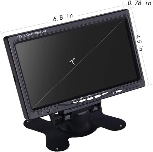 شاشة بادارسي رباعية الانقسام للخلف للسيارة TFT LCD مقاس 17.78 سم، جهاز تحكم عن بعد، 4 قنوات مدخلات فيديو RCA (موصل مضاد للصدمات 4 قطع) - 12 فولت - 24 فولت 800 × 480 درجة عالية الدقة مع واقي الشمس in Saudi Arabia