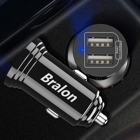 شاحن سيارة USB، Bralon 2-Pack 24W/4.8A Mini 2 USB سريع محول شاحن السيارة متوافق مع الهاتف 12 Pro (Max) 12 Mini 11 11 Pro (Max) Xs Max X 8 7، G.alaxy N.ote S10 S9 S8 S7، الوسادة والمزيد in Kuwait