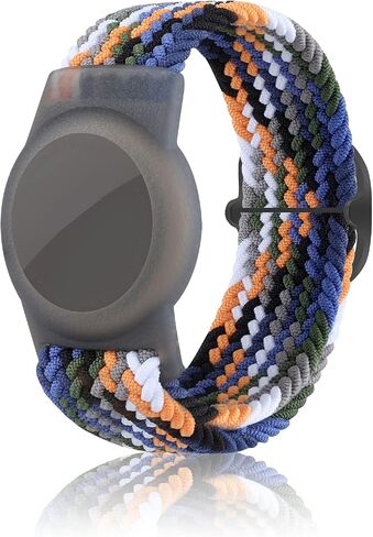 4 Pack Kids Bracelet Compatible with AirTag, GPS Kid Tracker Holder Braided Wristband for Apple Air Tag, 2022 Upgraded Nylon Adjustable Anti Lost Watch Band Fits Airtag for Kids Children(solid color) in Kuwait