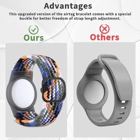 4 Pack Kids Bracelet Compatible with AirTag, GPS Kid Tracker Holder Braided Wristband for Apple Air Tag, 2022 Upgraded Nylon Adjustable Anti Lost Watch Band Fits Airtag for Kids Children(solid color) in Kuwait