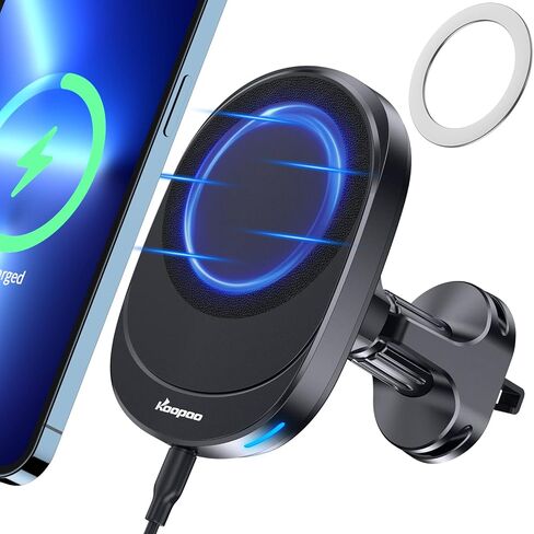 شاحن سيارة لاسلكي مغناطيسي كوباو ماج سيف حامل خطاف متوافق مع ايفون 14/14 برو/14 برو ماكس/13/13 برو/13 برو ماكس/12/12 برو/برو ماكس in Kuwait